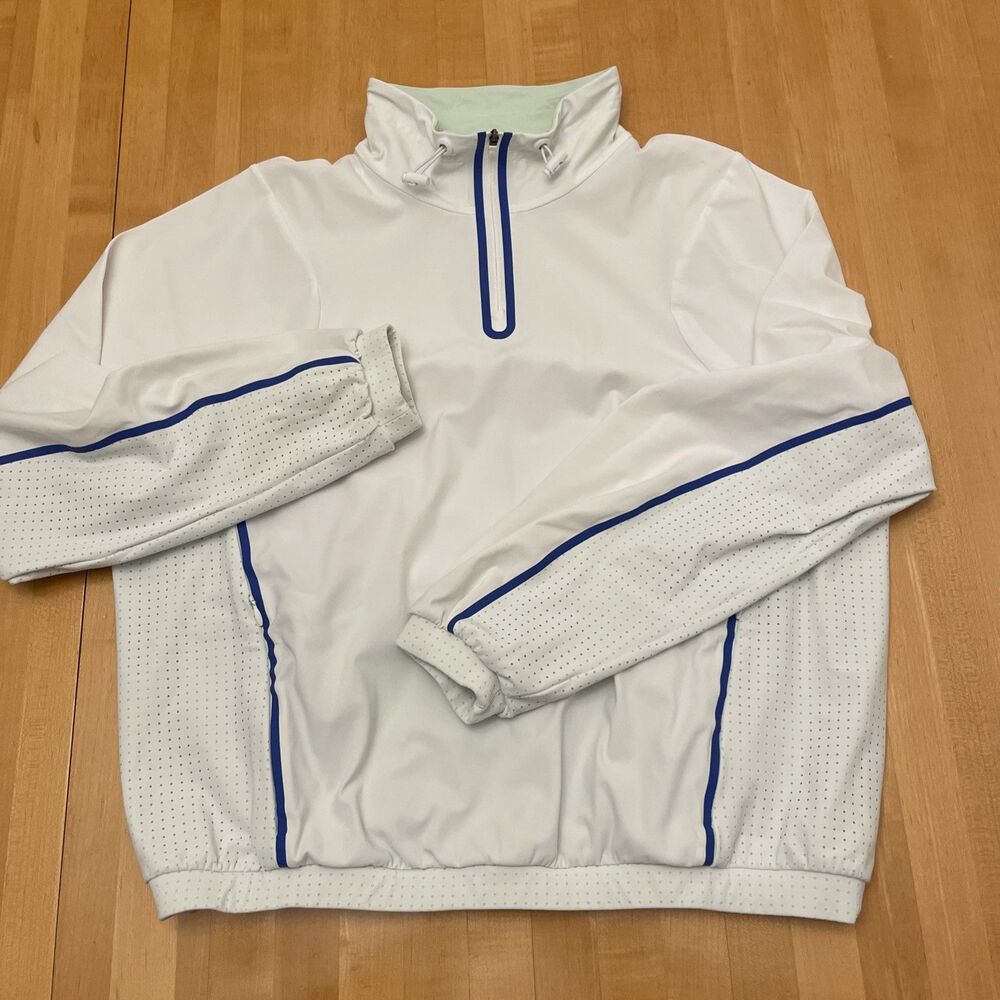 Sweaty Betty Women's White Zero Gravity Run Half Zip Jacket Kangaroo Pocket Sz S